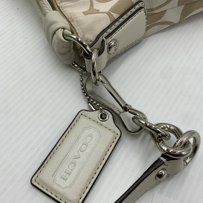 【中古品】【レディース】 COACH コーチ シグネチャー クリスティン キャンバス ショルダーバッグ カバン トートバッグ 180-261016-ko-07-teih カラー：ベージュ系 万代Net店