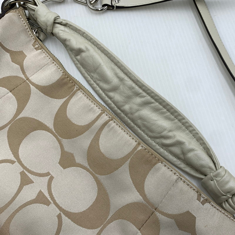 【中古品】【レディース】 COACH コーチ シグネチャー クリスティン キャンバス ショルダーバッグ カバン トートバッグ 180-261016-ko-07-teih カラー：ベージュ系 万代Net店