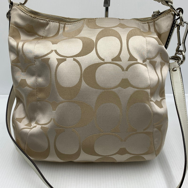 【中古品】【レディース】 COACH コーチ シグネチャー クリスティン キャンバス ショルダーバッグ カバン トートバッグ 180-261016-ko-07-teih カラー：ベージュ系 万代Net店