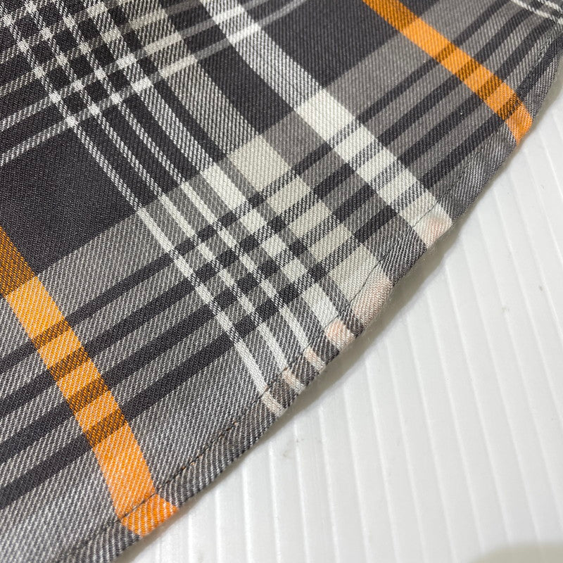 【中古品】【メンズ】 GRAPHPAPER グラフペーパー 20AW TENCEL CHECK REGULAR COLLAR BIG SLEEVE SHIRT GM203-50061 テンセル チェック レギュラーカラー ビッグ スリーブ シャツ 長袖 トップス 140-261014-yo-15-teih サイズ：F カラー：グレー/オレンジ 万代Net店