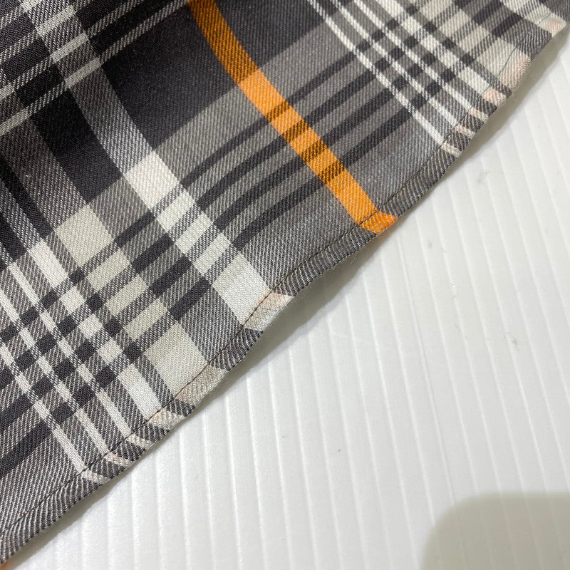【中古品】【メンズ】 GRAPHPAPER グラフペーパー 20AW TENCEL CHECK REGULAR COLLAR BIG SLEEVE SHIRT GM203-50061 テンセル チェック レギュラーカラー ビッグ スリーブ シャツ 長袖 トップス 140-261014-yo-15-teih サイズ：F カラー：グレー/オレンジ 万代Net店