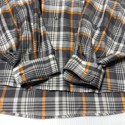 【中古品】【メンズ】 GRAPHPAPER グラフペーパー 20AW TENCEL CHECK REGULAR COLLAR BIG SLEEVE SHIRT GM203-50061 テンセル チェック レギュラーカラー ビッグ スリーブ シャツ 長袖 トップス 140-261014-yo-15-teih サイズ：F カラー：グレー/オレンジ 万代Net店