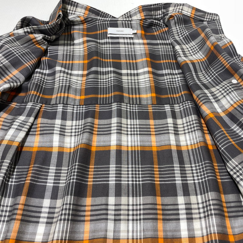 【中古品】【メンズ】 GRAPHPAPER グラフペーパー 20AW TENCEL CHECK REGULAR COLLAR BIG SLEEVE SHIRT GM203-50061 テンセル チェック レギュラーカラー ビッグ スリーブ シャツ 長袖 トップス 140-261014-yo-15-teih サイズ：F カラー：グレー/オレンジ 万代Net店