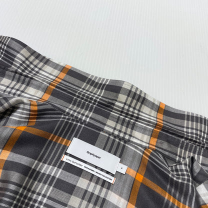 【中古品】【メンズ】 GRAPHPAPER グラフペーパー 20AW TENCEL CHECK REGULAR COLLAR BIG SLEEVE SHIRT GM203-50061 テンセル チェック レギュラーカラー ビッグ スリーブ シャツ 長袖 トップス 140-261014-yo-15-teih サイズ：F カラー：グレー/オレンジ 万代Net店
