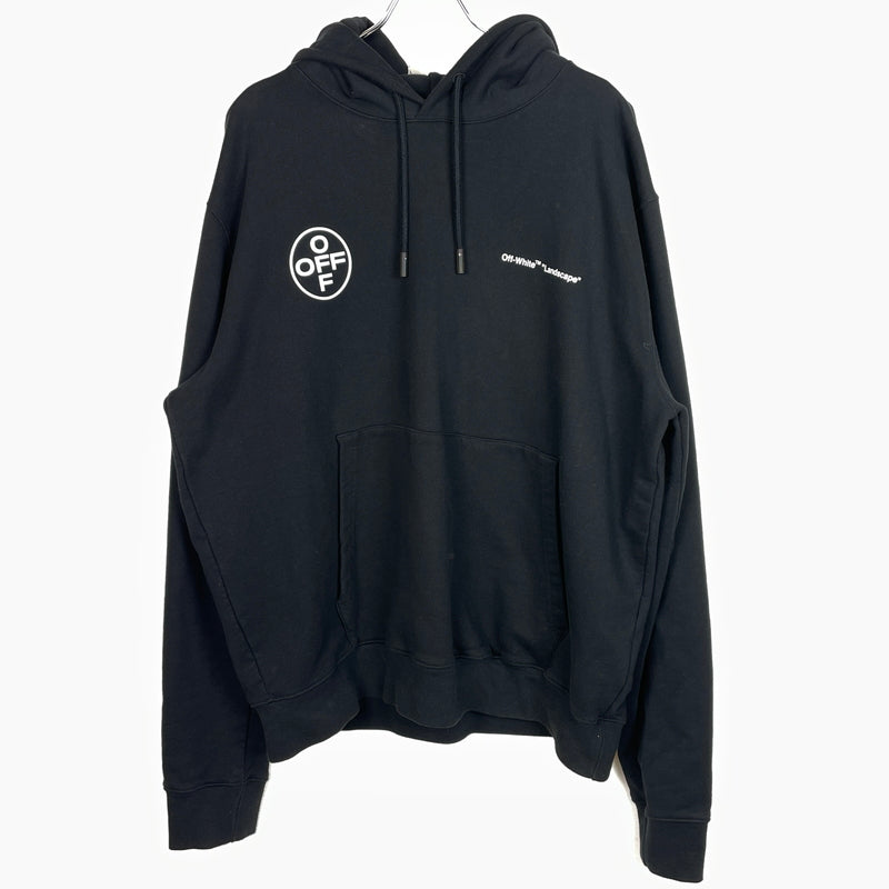 【中古品】【メンズ】 OFFWHITE オフ ホワイト LANDSCAPE ARROW HOODIE OMBB034T19D25104 ランドスケープ アロー フーディ プルオーバーパーカー 142-261015-sa-14-teih サイズ：XXL カラー：ブラック 万代Net店