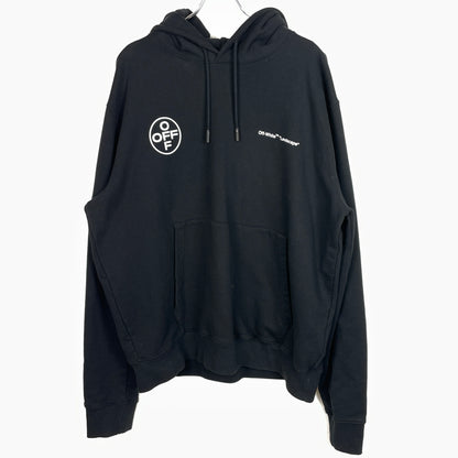 【中古品】【メンズ】 OFFWHITE オフ ホワイト LANDSCAPE ARROW HOODIE OMBB034T19D25104 ランドスケープ アロー フーディ プルオーバーパーカー 142-261015-sa-14-teih サイズ：XXL カラー：ブラック 万代Net店