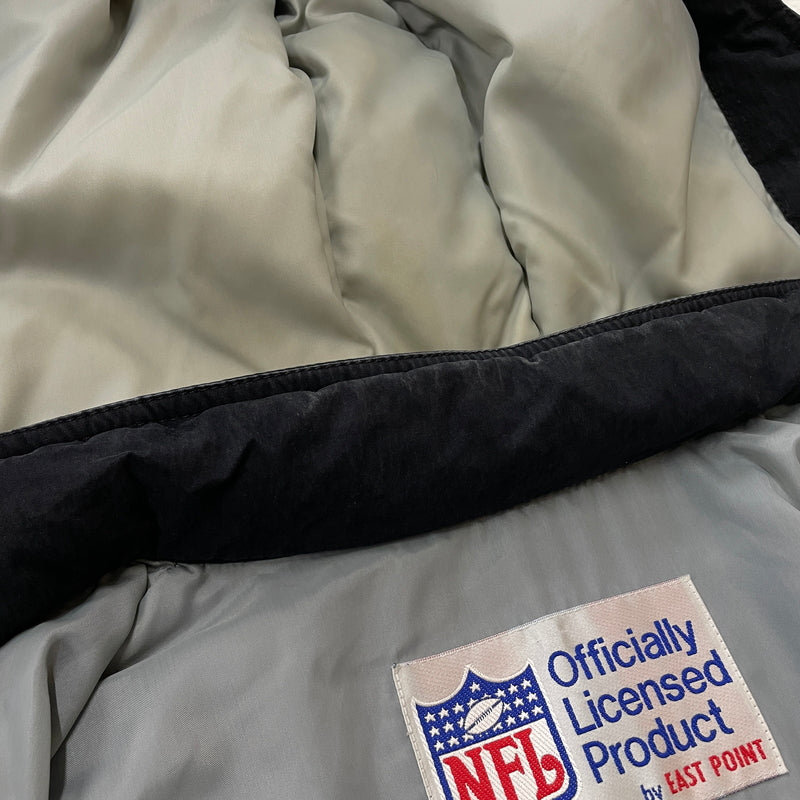 【現状渡し品】【メンズ】 NFL エヌエフエル STAND-NECK HOODED JACKET "RAIDERS" STANDネック フーデッド ジャケット レイダース アウター 145-261015-sa-05-teih サイズ：F カラー：ブラック 万代Net店