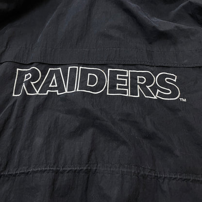 【現状渡し品】【メンズ】 NFL エヌエフエル STAND-NECK HOODED JACKET "RAIDERS" STANDネック フーデッド ジャケット レイダース アウター 145-261015-sa-05-teih サイズ：F カラー：ブラック 万代Net店