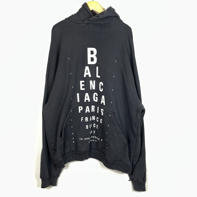 【現状渡し品】【メンズ】 BALENCIAGA バレンシアガ 803265 TRVU7 OPTICAL HOODIE LARGE FIT HOODIE オプティカルラージ フィット フーデ プルオーバーパーカー 141-261015-sa-16-teih サイズ：XS カラー：グレー 万代Net店