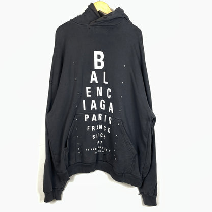 【現状渡し品】【メンズ】 BALENCIAGA バレンシアガ 803265 TRVU7 OPTICAL HOODIE LARGE FIT HOODIE オプティカルラージ フィット フーデ プルオーバーパーカー 141-261015-sa-16-teih サイズ：XS カラー：グレー 万代Net店