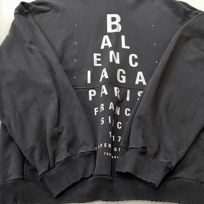 【現状渡し品】【メンズ】 BALENCIAGA バレンシアガ 803265 TRVU7 OPTICAL HOODIE LARGE FIT HOODIE オプティカルラージ フィット フーデ プルオーバーパーカー 141-261015-sa-16-teih サイズ：XS カラー：グレー 万代Net店