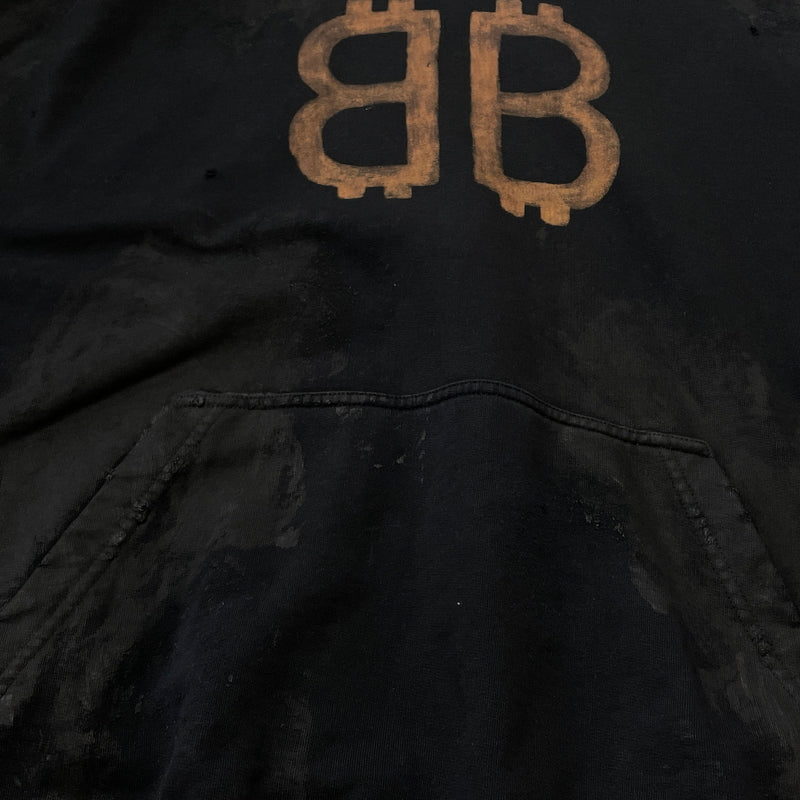 【現状渡し品】【メンズ】 BALENCIAGA バレンシアガ TOVN7 22AW BB CRYPTO COIN HOODIE 742603 20220年秋冬 ビービー クリプト コイン フーディ プルオーバーパーカー 141-261015-sa-17-teih サイズ：XL カラー：ブラック 万代Net店