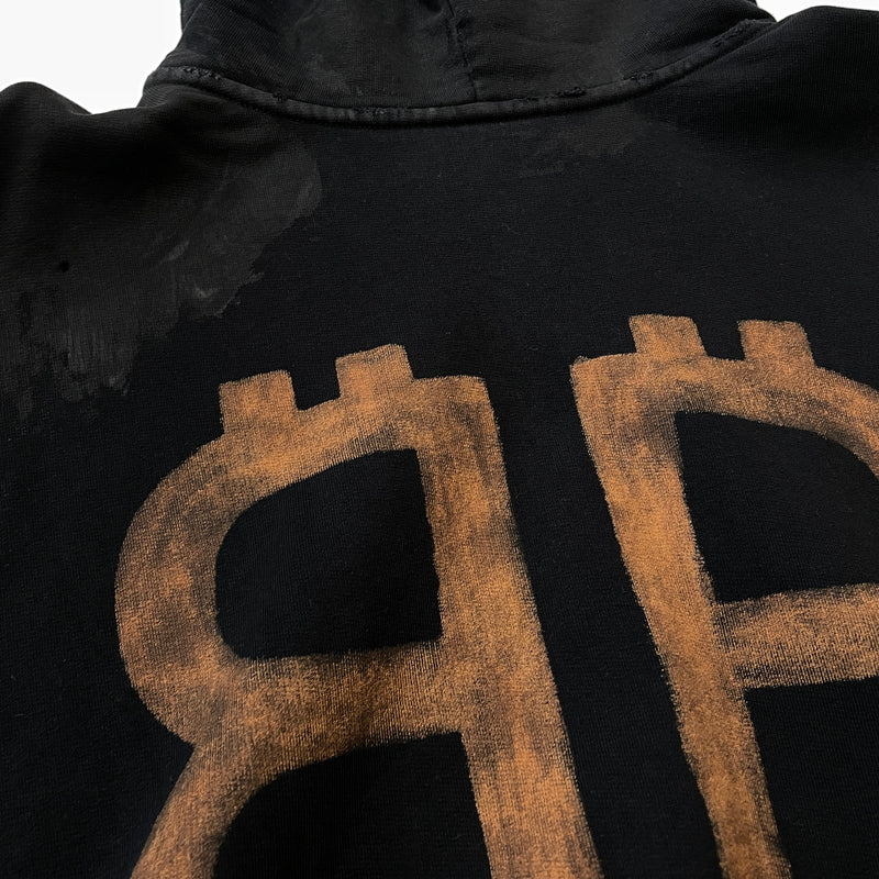 【現状渡し品】【メンズ】 BALENCIAGA バレンシアガ TOVN7 22AW BB CRYPTO COIN HOODIE 742603 20220年秋冬 ビービー クリプト コイン フーディ プルオーバーパーカー 141-261015-sa-17-teih サイズ：XL カラー：ブラック 万代Net店