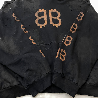 【現状渡し品】【メンズ】 BALENCIAGA バレンシアガ TOVN7 22AW BB CRYPTO COIN HOODIE 742603 20220年秋冬 ビービー クリプト コイン フーディ プルオーバーパーカー 141-261015-sa-17-teih サイズ：XL カラー：ブラック 万代Net店
