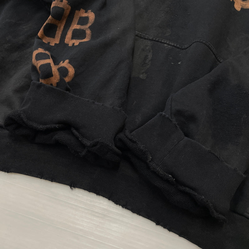 【現状渡し品】【メンズ】 BALENCIAGA バレンシアガ TOVN7 22AW BB CRYPTO COIN HOODIE 742603 20220年秋冬 ビービー クリプト コイン フーディ プルオーバーパーカー 141-261015-sa-17-teih サイズ：XL カラー：ブラック 万代Net店