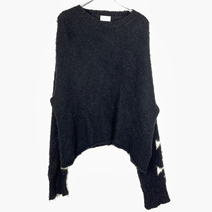 【現状渡し品】【メンズ】 ASKYURSELF BRUSHED CROSS KNIT アスクユアセル ブラッシュド クロス ニット 長袖 トップス 142-261015-sa-18-teih サイズ：XL カラー：ブラック 万代Net店