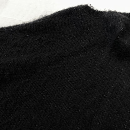 【現状渡し品】【メンズ】 ASKYURSELF BRUSHED CROSS KNIT アスクユアセル ブラッシュド クロス ニット 長袖 トップス 142-261015-sa-18-teih サイズ：XL カラー：ブラック 万代Net店