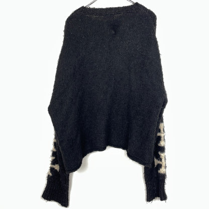 【現状渡し品】【メンズ】 ASKYURSELF BRUSHED CROSS KNIT アスクユアセル ブラッシュド クロス ニット 長袖 トップス 142-261015-sa-18-teih サイズ：XL カラー：ブラック 万代Net店