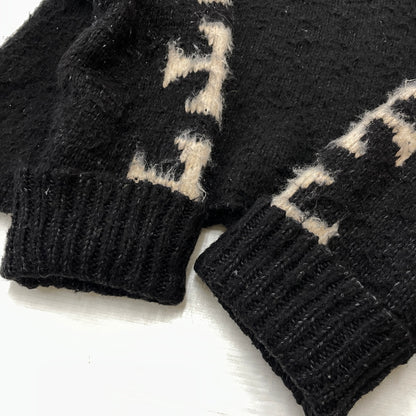 【現状渡し品】【メンズ】 ASKYURSELF BRUSHED CROSS KNIT アスクユアセル ブラッシュド クロス ニット 長袖 トップス 142-261015-sa-18-teih サイズ：XL カラー：ブラック 万代Net店