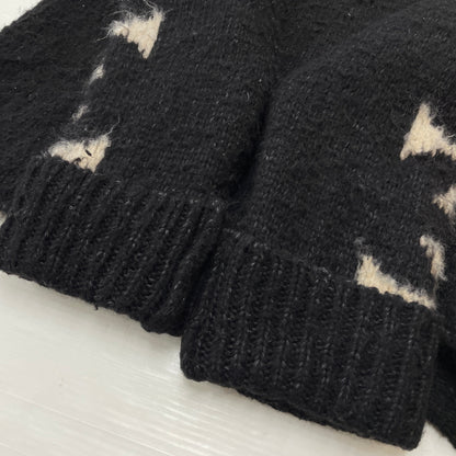 【現状渡し品】【メンズ】 ASKYURSELF BRUSHED CROSS KNIT アスクユアセル ブラッシュド クロス ニット 長袖 トップス 142-261015-sa-18-teih サイズ：XL カラー：ブラック 万代Net店