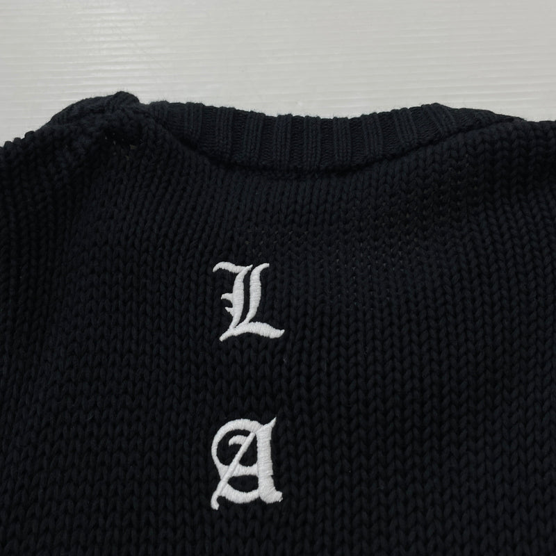 【中古品】【メンズ】 ASKYURSELF アスクユアセルフ × LAST NEST ラストネスト 別注コラボ CHAIN KNIT チェーン ニット 長袖 トップス 142-261015-sa-19-teih サイズ：L カラー：ブラック 万代Net店