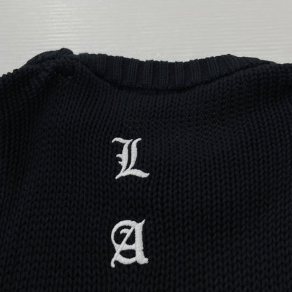 【中古品】【メンズ】 ASKYURSELF アスクユアセルフ × LAST NEST ラストネスト 別注コラボ CHAIN KNIT チェーン ニット 長袖 トップス 142-261015-sa-19-teih サイズ：L カラー：ブラック 万代Net店