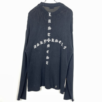 【中古品】【メンズ】 ASKYURSELF アスクユアセルフ × LAST NEST ラストネスト 別注コラボ CHAIN KNIT チェーン ニット 長袖 トップス 142-261015-sa-19-teih サイズ：L カラー：ブラック 万代Net店
