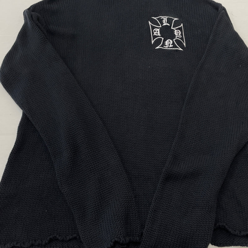 【中古品】【メンズ】 ASKYURSELF アスクユアセルフ × LAST NEST ラストネスト 別注コラボ CHAIN KNIT チェーン ニット 長袖 トップス 142-261015-sa-19-teih サイズ：L カラー：ブラック 万代Net店