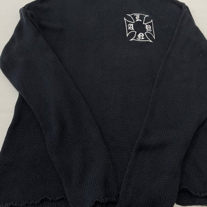 【中古品】【メンズ】 ASKYURSELF アスクユアセルフ × LAST NEST ラストネスト 別注コラボ CHAIN KNIT チェーン ニット 長袖 トップス 142-261015-sa-19-teih サイズ：L カラー：ブラック 万代Net店