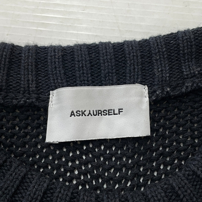 【中古品】【メンズ】 ASKYURSELF アスクユアセルフ × LAST NEST ラストネスト 別注コラボ CHAIN KNIT チェーン ニット 長袖 トップス 142-261015-sa-19-teih サイズ：L カラー：ブラック 万代Net店