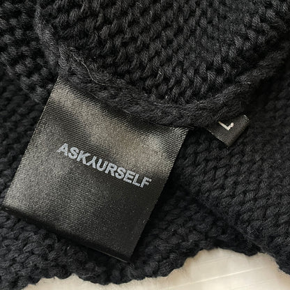【中古品】【メンズ】 ASKYURSELF アスクユアセルフ × LAST NEST ラストネスト 別注コラボ CHAIN KNIT チェーン ニット 長袖 トップス 142-261015-sa-19-teih サイズ：L カラー：ブラック 万代Net店