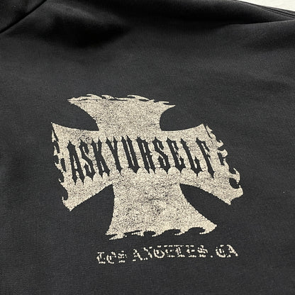 【現状渡し品】【メンズ】 ASKYURSELF アスクユアセルフ RAW AY CROSS HOODIE ローエーワイ クロス フーディ プルオーバーパーカー 142-261015-sa-15-teih サイズ：XXL カラー：グレー 万代Net店