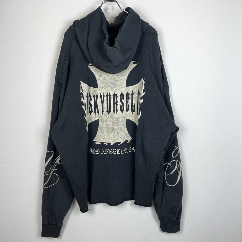 【現状渡し品】【メンズ】 ASKYURSELF アスクユアセルフ RAW AY CROSS HOODIE ローエーワイ クロス フーディ プルオーバーパーカー 142-261015-sa-15-teih サイズ：XXL カラー：グレー 万代Net店