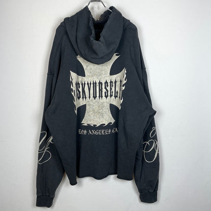 【現状渡し品】【メンズ】 ASKYURSELF アスクユアセルフ RAW AY CROSS HOODIE ローエーワイ クロス フーディ プルオーバーパーカー 142-261015-sa-15-teih サイズ：XXL カラー：グレー 万代Net店