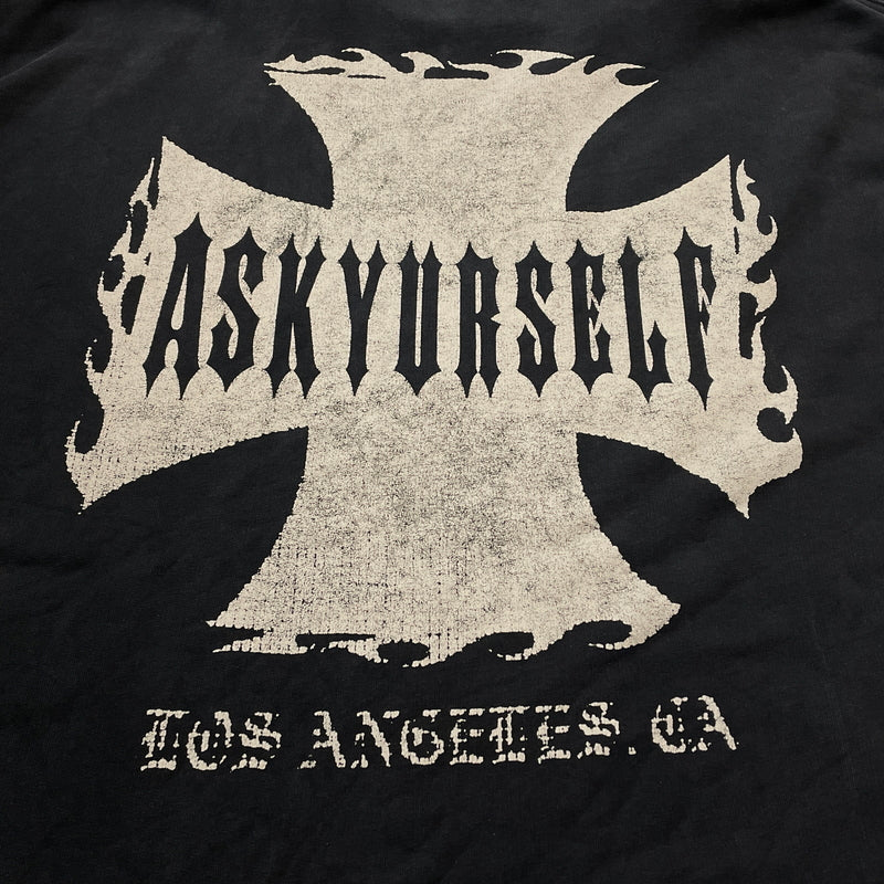 【現状渡し品】【メンズ】 ASKYURSELF アスクユアセルフ RAW AY CROSS HOODIE ローエーワイ クロス フーディ プルオーバーパーカー 142-261015-sa-15-teih サイズ：XXL カラー：グレー 万代Net店