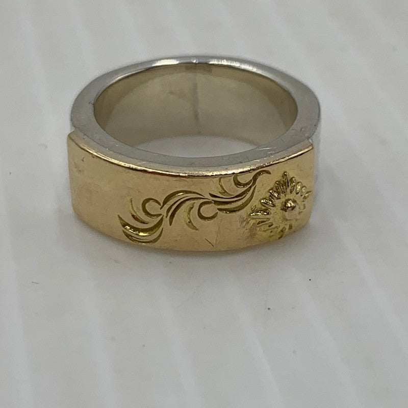 【中古品】【メンズ】 ARIZONA FREEDOM アリゾナフリーダム PLATE RING プレートリング アクセサリー 太陽神 唐草 K18 925 191-261016-ko-19-teih カラー：ゴールド/シルバー 万代Net店