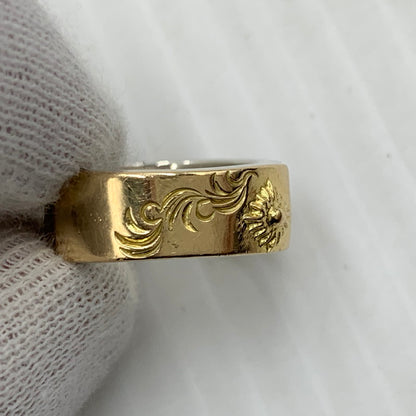【中古品】【メンズ】 ARIZONA FREEDOM アリゾナフリーダム PLATE RING プレートリング アクセサリー 太陽神 唐草 K18 925 191-261016-ko-19-teih カラー：ゴールド/シルバー 万代Net店