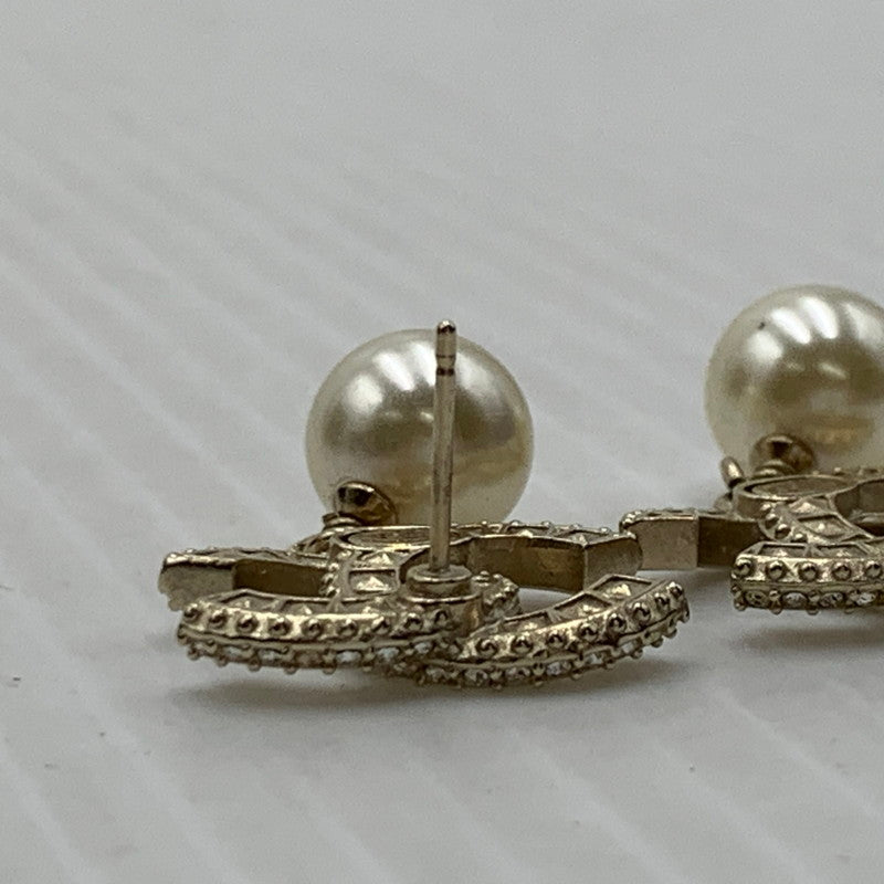 【現状渡し品】【レディース】 CHANEL シャネル A86506 ココマーク ピアス アクセサリー ラインストーン パール 182-261014-ko-16-teih カラー：ゴールドカラー 万代Net店