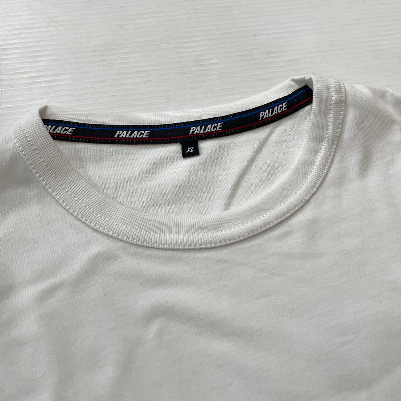 【中古品】【メンズ】 PALACE パレス LOGO L/S TEE ロゴ ロングスリーブ Tシャツ 長袖 トップス 142-261015-sa-22-teih サイズ：XL カラー：ホワイト 万代Net店