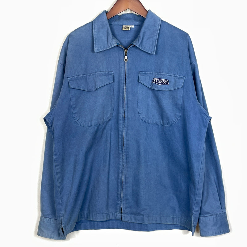 【中古品】【メンズ】 STUSSY ステューシー 90's HARRINGTON JACKET 90年代 ハリントン ジャケット アウター 142-261015-sa-09-teih サイズ：L カラー：ブルー 万代Net店