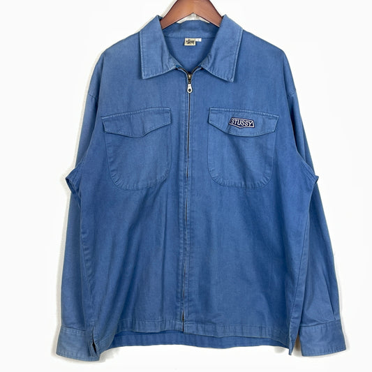 【中古品】【メンズ】 STUSSY ステューシー 90's HARRINGTON JACKET 90年代 ハリントン ジャケット アウター 142-261015-sa-09-teih サイズ：L カラー：ブルー 万代Net店