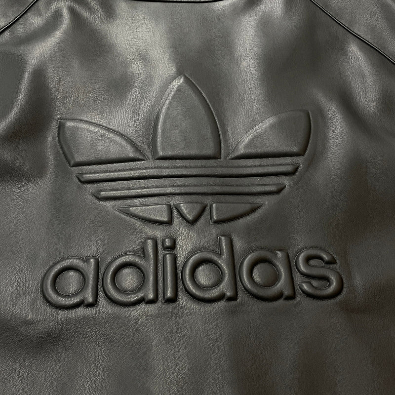 【中古品】【メンズ】 ADIDAS アディダス FAKE LEATHER BASEBALL SHIRT IZ4048 フェイクレザーベースボール シャツ 半袖 トップス 148-261015-sa-01-teih サイズ：2XL カラー：ブラック 万代Net店