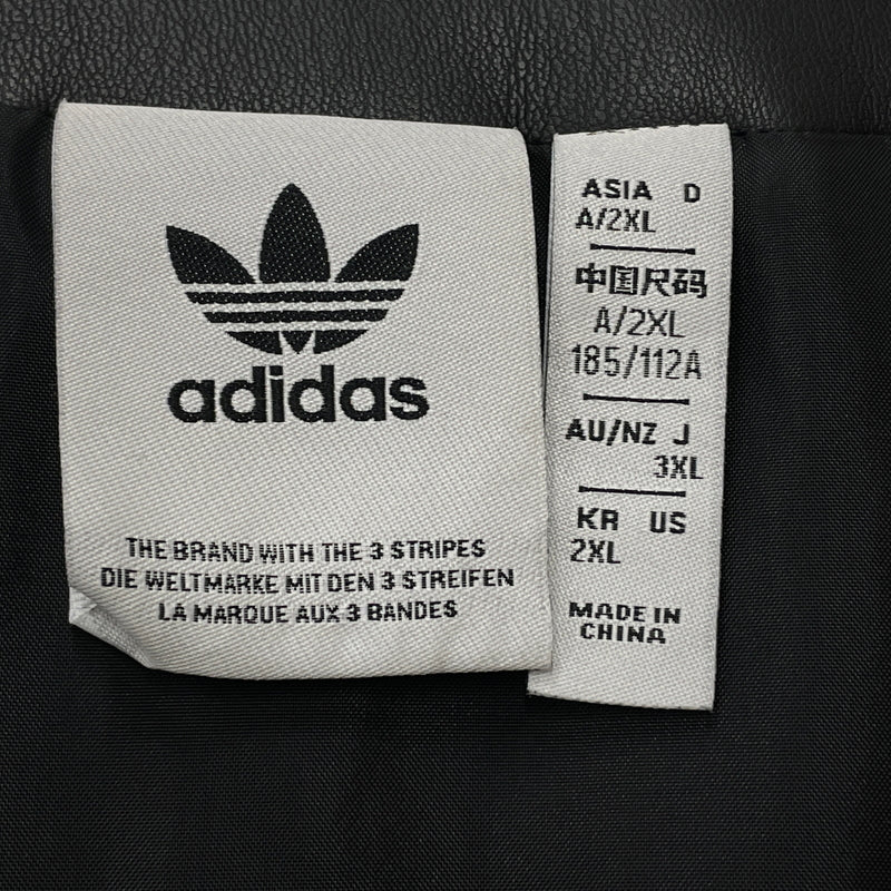 【中古品】【メンズ】 ADIDAS アディダス FAKE LEATHER BASEBALL SHIRT IZ4048 フェイクレザーベースボール シャツ 半袖 トップス 148-261015-sa-01-teih サイズ：2XL カラー：ブラック 万代Net店