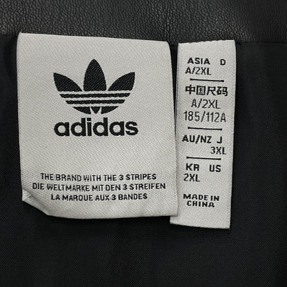 【中古品】【メンズ】 ADIDAS アディダス FAKE LEATHER BASEBALL SHIRT IZ4048 フェイクレザーベースボール シャツ 半袖 トップス 148-261015-sa-01-teih サイズ：2XL カラー：ブラック 万代Net店
