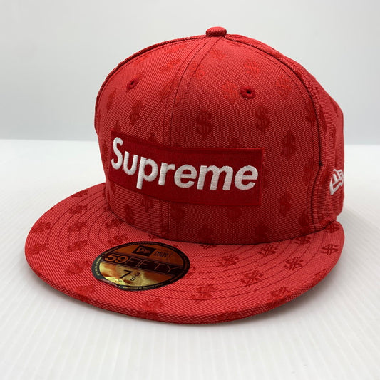 【中古品】【メンズ】 Supreme シュプリーム × New Era ニューエラ 別注 コラボ MONOGRAM BOX LOGO CAP モノグラム ボックス ロゴ キャップ 帽子 149-261016-ko-10-teih サイズ：58.7 カラー：レッド 万代Net店