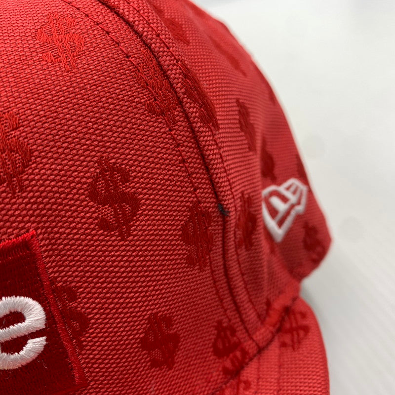 【中古品】【メンズ】 Supreme シュプリーム × New Era ニューエラ 別注 コラボ MONOGRAM BOX LOGO CAP モノグラム ボックス ロゴ キャップ 帽子 149-261016-ko-10-teih サイズ：58.7 カラー：レッド 万代Net店