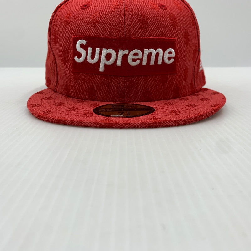 【中古品】【メンズ】 Supreme シュプリーム × New Era ニューエラ 別注 コラボ MONOGRAM BOX LOGO CAP モノグラム ボックス ロゴ キャップ 帽子 149-261016-ko-10-teih サイズ：58.7 カラー：レッド 万代Net店