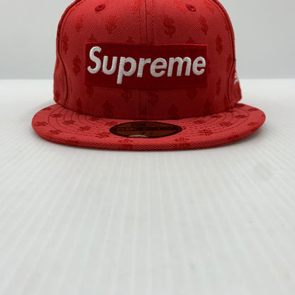 【中古品】【メンズ】 Supreme シュプリーム × New Era ニューエラ 別注 コラボ MONOGRAM BOX LOGO CAP モノグラム ボックス ロゴ キャップ 帽子 149-261016-ko-10-teih サイズ：58.7 カラー：レッド 万代Net店