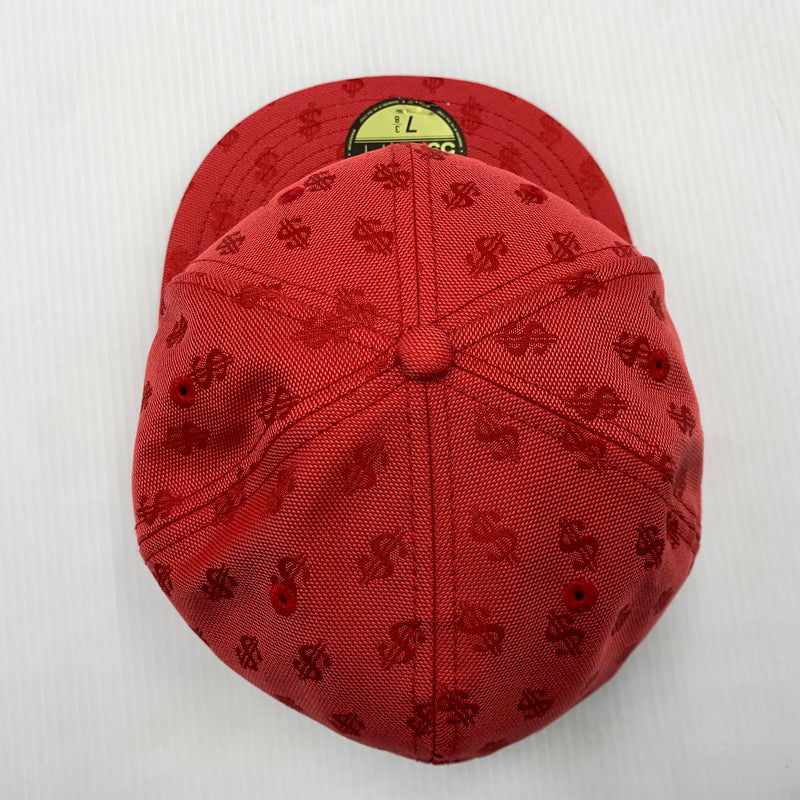 【中古品】【メンズ】 Supreme シュプリーム × New Era ニューエラ 別注 コラボ MONOGRAM BOX LOGO CAP モノグラム ボックス ロゴ キャップ 帽子 149-261016-ko-10-teih サイズ：58.7 カラー：レッド 万代Net店