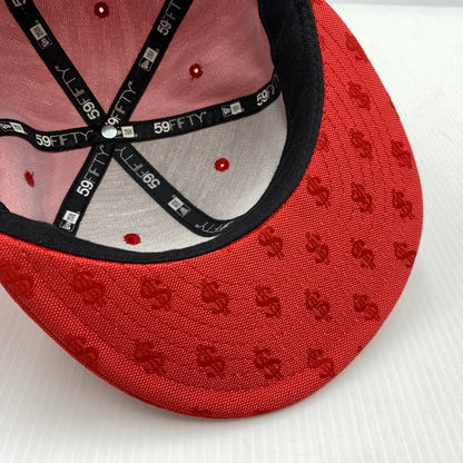 【中古品】【メンズ】 Supreme シュプリーム × New Era ニューエラ 別注 コラボ MONOGRAM BOX LOGO CAP モノグラム ボックス ロゴ キャップ 帽子 149-261016-ko-10-teih サイズ：58.7 カラー：レッド 万代Net店